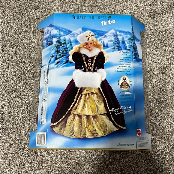 Barbie Holiday Doll in Burgundy and Gold - Picture 2 of 4